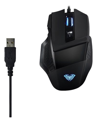 Mouse Gamer Mountain Gaming S12 Com Fio 6 Botões Usb 2400dpi Cor Preto