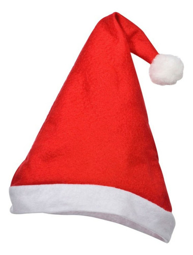 10 Touca De Papai Noel Gorro Macio 40cm Mamae Noel Vermelho