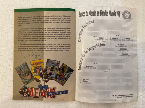 Comic Memin Pinguin #1 Edicion Homenaje Editorial Vid 2005 (Usado)