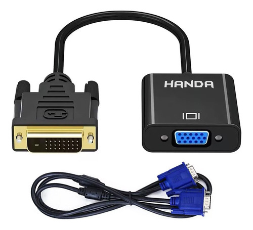 Adaptador Dvi A Vga 24+1 Conversor Dvid + Cable Hembra Macho