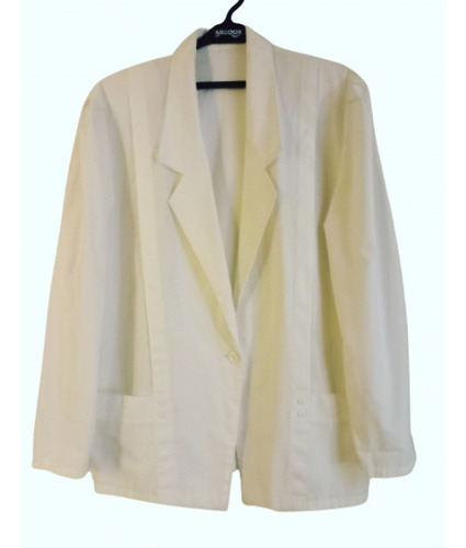 Blazer Blanco Ultima Moda  Hombros Plisados + Tablas ( 5 ) 