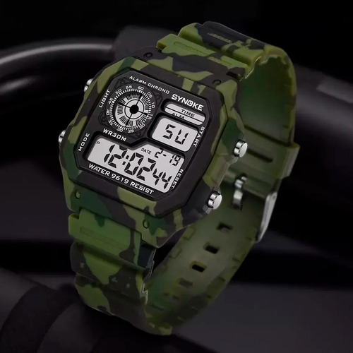 Resistente, Mxdcg-002, 2 Pzas, Pu/goma, Camuflaje Verde, Dig Correa Camuflaje Verde