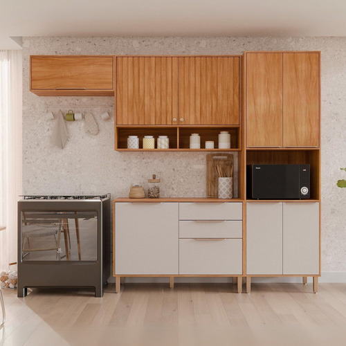 Cozinha Modulada 4 Peças Com Torre Quente Para Forno Ge