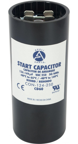 Appli Parts Condensador Capacitor Arranque 124-149 Mfd (