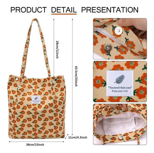 Bolso Retro De Lona Con Hombro De Pana