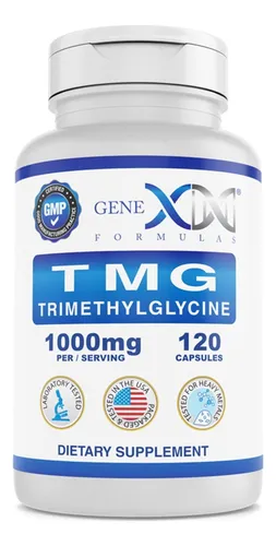 Genex 1000mg Tmg Suplementos (120 Cápsulas) Betaína Anhidra Trimetilglicina 1000 Mg Suplemento Hepático Para Nive