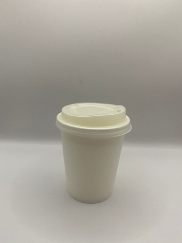 Vaso De Papel 8oz Con Tapa Desechable Biodegradable 100 Pzs