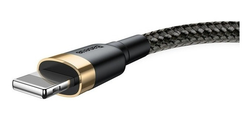 Cable 3 Metros Lighting Carga Rapida Reforzado Baseus Color Negro Dorado