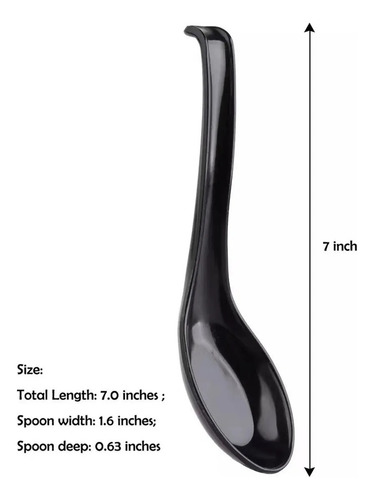 Nuevas Cucharas Negras Para Sopa De Fideos Ramen, 6 Piezas,