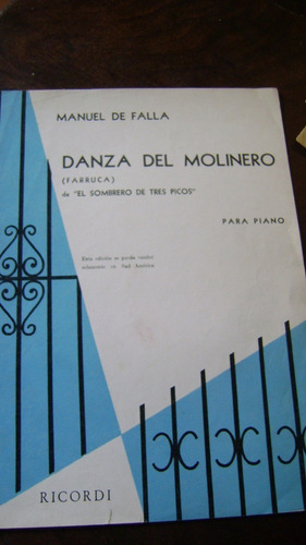 Partitura Para Piano Danza Del Molinero Manuel De Falla 3.21