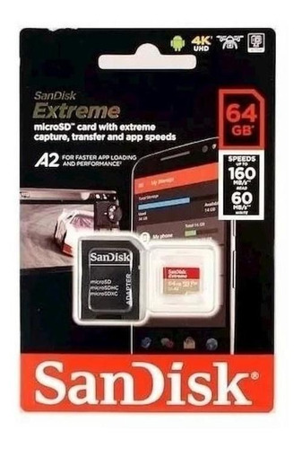 Imagen 4 de 4 de Micro Sd Sandisk Extreme 64gb Gopro/drone Sdsqxa2-064g-gn6ma