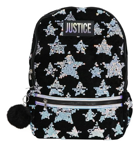 Bolso Morral Justice Sequin Blue Black Niñas Originales