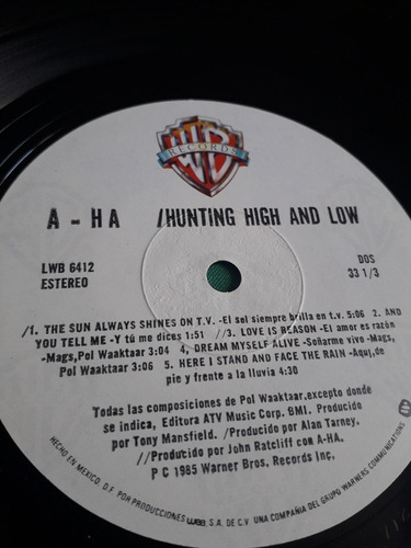 A Ha - Hunting High And Low Disco En Vinil (Usado)