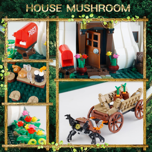 Bloques De Construcción Bibilock Mushroom House 2233 Piezas