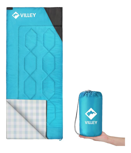 Saco De Dormir Villey Ligero 3 Temporadas 1.2 Kg Azul