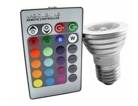 Imagem 1 de 6 de Lâmpada Super Led Rgb Vela 3w E27 110~220v Controle