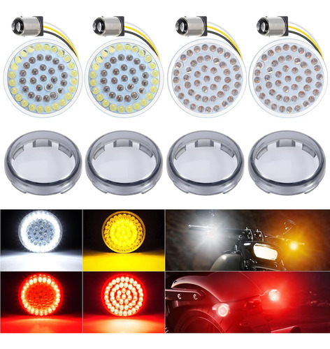 1157 - Kit De Luces Led De Giro Motocicleta, De 2 Pulga...