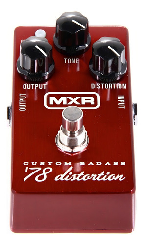 Pedal De Distorsión Mxr Custom Badass Distortion M78 Color Rojo