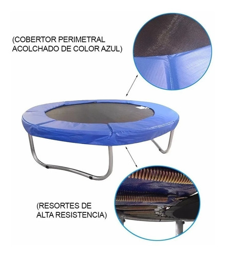 Imagen 3 de 10 de Cama Elastica Saltarina Trampolin 3,96 Mts Peso Max 200kg