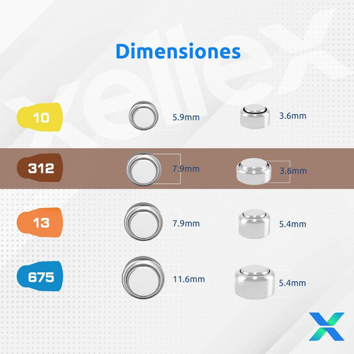 Imagen 2 de 8 de 6 X Pilas Audifono Renata 312 Pr41 Alemania San Martin