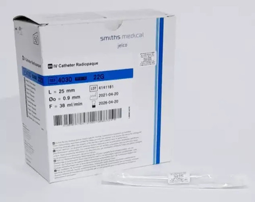 Catéter Iv Jelco Cateter Abbocath Nro 22g Pack X 50 Unidades