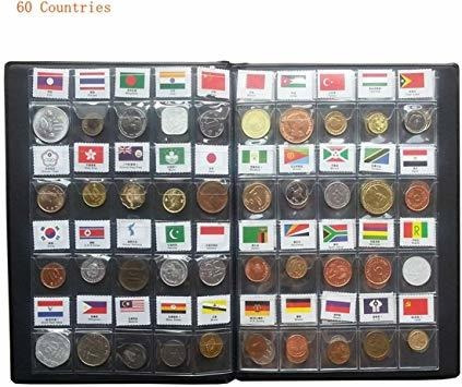 60 Países Monedas Colección Conjunto Bellas Moneda Monedas M