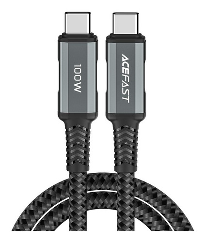 Veger Cable Usb C- C Para Laptop 100w Pd Carga Rápida 1.5m Color Plateado