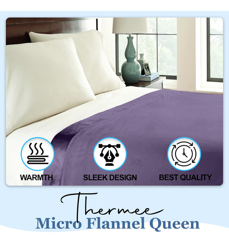 Manta Térmica De Microfranela Full/queen Purple