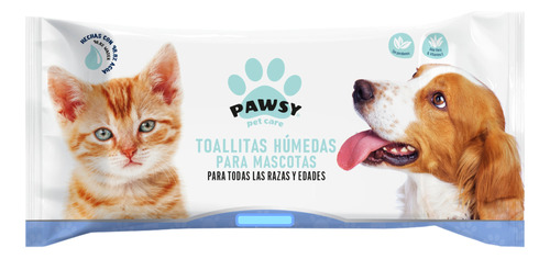 Toallitas Humedas Limpiadoras Pawsy Para Perros Gatos 32 Pza