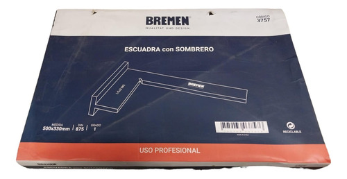 Escuadra Con Sombrero 90 Grados 500 X 330 Mm Bremen 3757