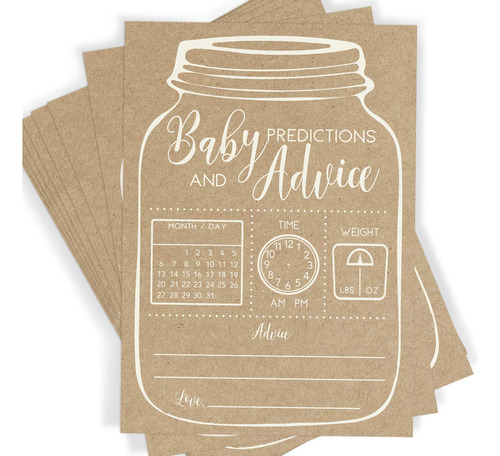 Printed Party Baby Shower, Predicciones Y Consejos, Rustico,