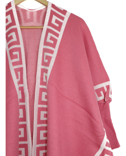 Ruana Capa Poncho Con Mangas Abierta Para Dama Cuadros.