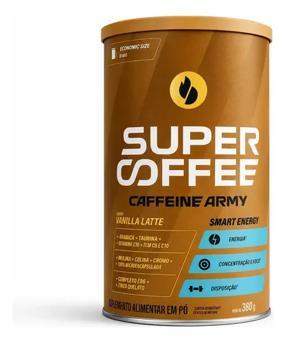 Supercoffee 380g - Caffeine Army - Café Termogênico Pó Sabor Vanilla Latte - R$ 204,21