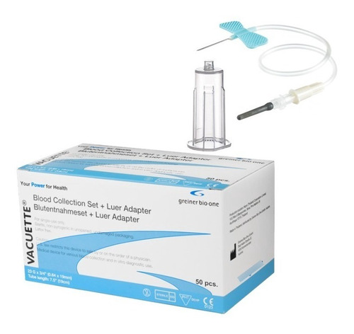 Mariposa Scalp Vein + Adaptador 23g *3/4 Vacuette Prp 50 Und