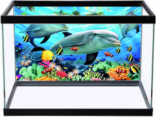 Papel De Parede Adesivo Vinilico Aquario Peixes 64x55cm