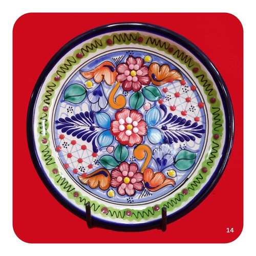 Imagen 5 de 6 de Plato De Talavera Poblana Color De 20 Cm Varios Modelos Plt