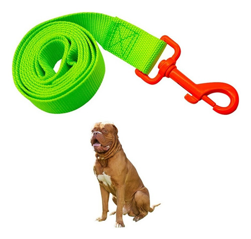 Correa Para Mascotas Resistente Raza Grande Neón Para Perros Color Verde