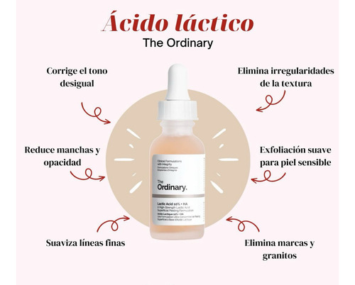 The Ordinary Acido Láctico Exfolia Antimanchas Marcas Acné