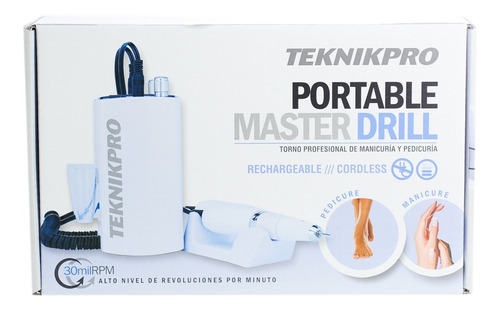 Imagen 2 de 6 de Teknikpro Torno Portable Master Drill Manicuría Pedicuría