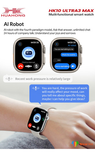 Hk10 Ultra 3 Max Smart Watch Pantalla Amoled 2gb Robot Ai Album Y Musica Local Reloj Inteligente Compatible Con Android Y iPhone