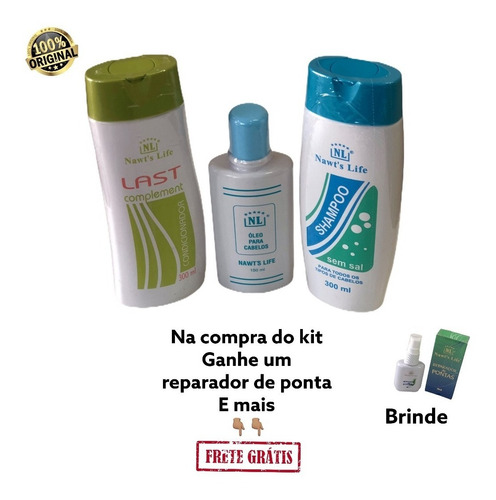 Òleo Cabelo+shampoo S/sal+cond. Last, Nawts Life -kit Com 3 