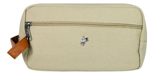 Bolsa Neceser De Viaje Para Caballero Oxford Polo Club Opy Color Beige - Bg Opy021 Diseño De La Tela Liso