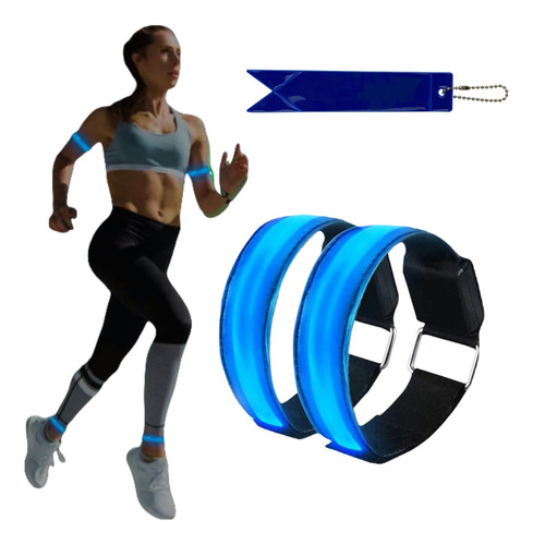 2 Pulsera Led Correr Luz Reflejante Banda Deporte Accesorio