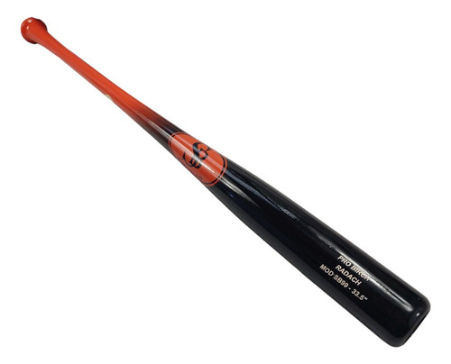 Bat De Beisbol Madera Pro Birch 33.5 Ngo/naranj Santana Bats Color Negro