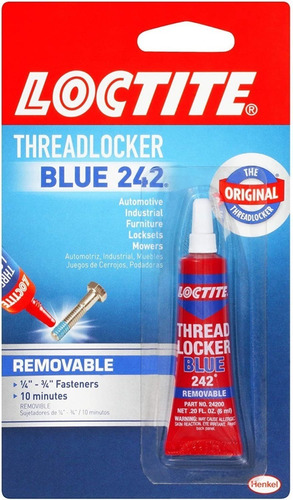 Trabaroscas Azul 242 Loctite 6 Ml Fijador Rosca Hecho En Usa