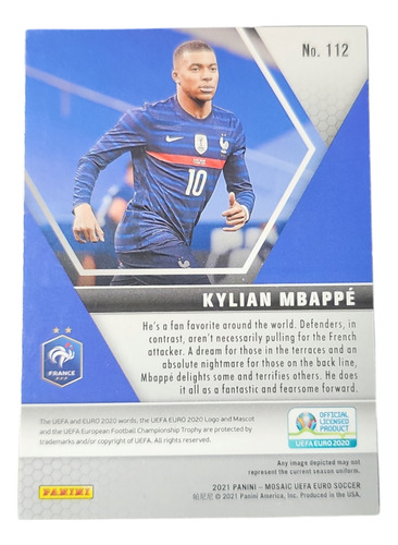 Tarjeta Panini Mosaic - Kylian Mbappe Francia