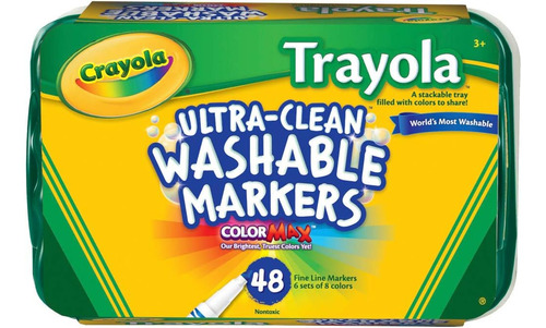 Marcadores Crayola Ultra Limpios/lavables/48 Unidades.