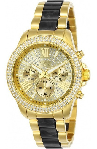 Invicta Angel Feminino 24125 - Banh Ouro 18 K Cristais Crav