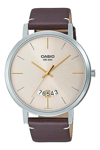 Reloj Casio Mtp-b100l-9evdf Hombre 100% Original Color de la correa Marrón Color del bisel Beige Color del fondo Beige