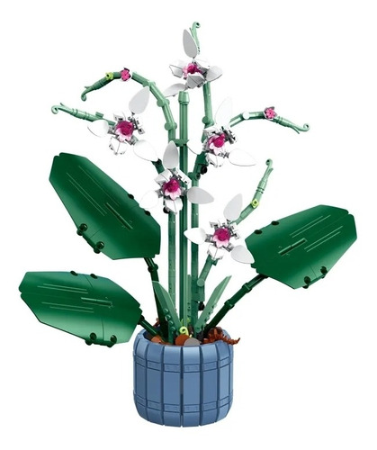 Flores De Orquideas En Maceta Para Armar Lego Compatible